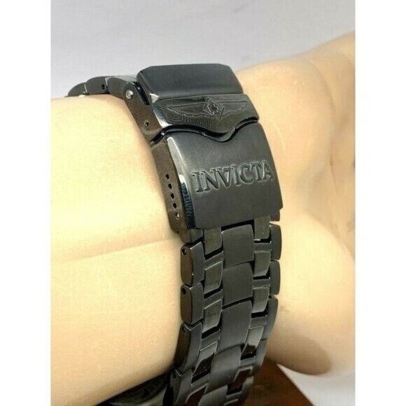 Invicta Men's Watch 0076 Pro Diver Quartz Chronograph Black Stainless Steel - Picture 11 of 12